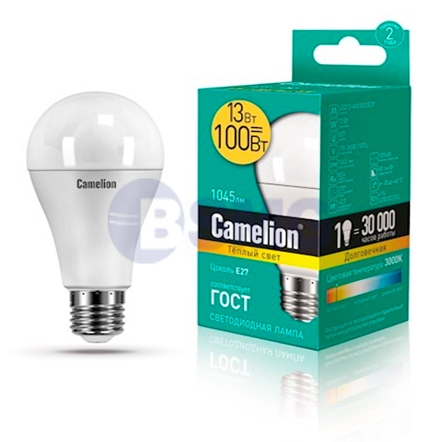 Camelion Led Lamp LED13-A60/830/E27 ნათურა ლედ განათებით ეკონომიური 13 ვატი (ეკვივალენტი 100 ვატის)   024669