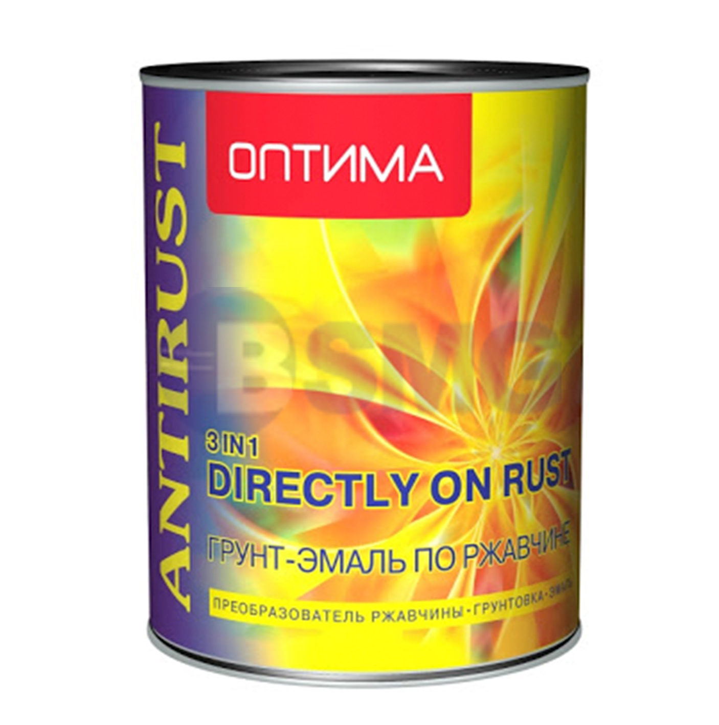 9059 ”ОПТИМА" გრუნტი-ემალი ჟანგზე 3в1რუხი 2,7 კგ  007367